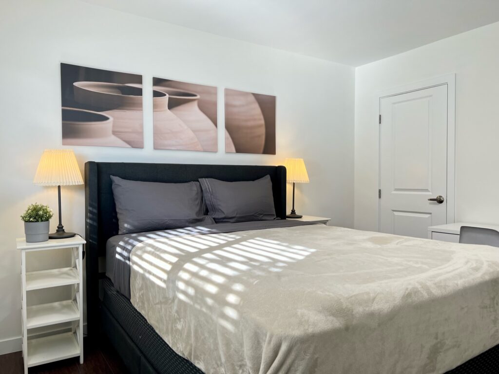 Airbnb bedroom setup for Vancouver short-term rental guests